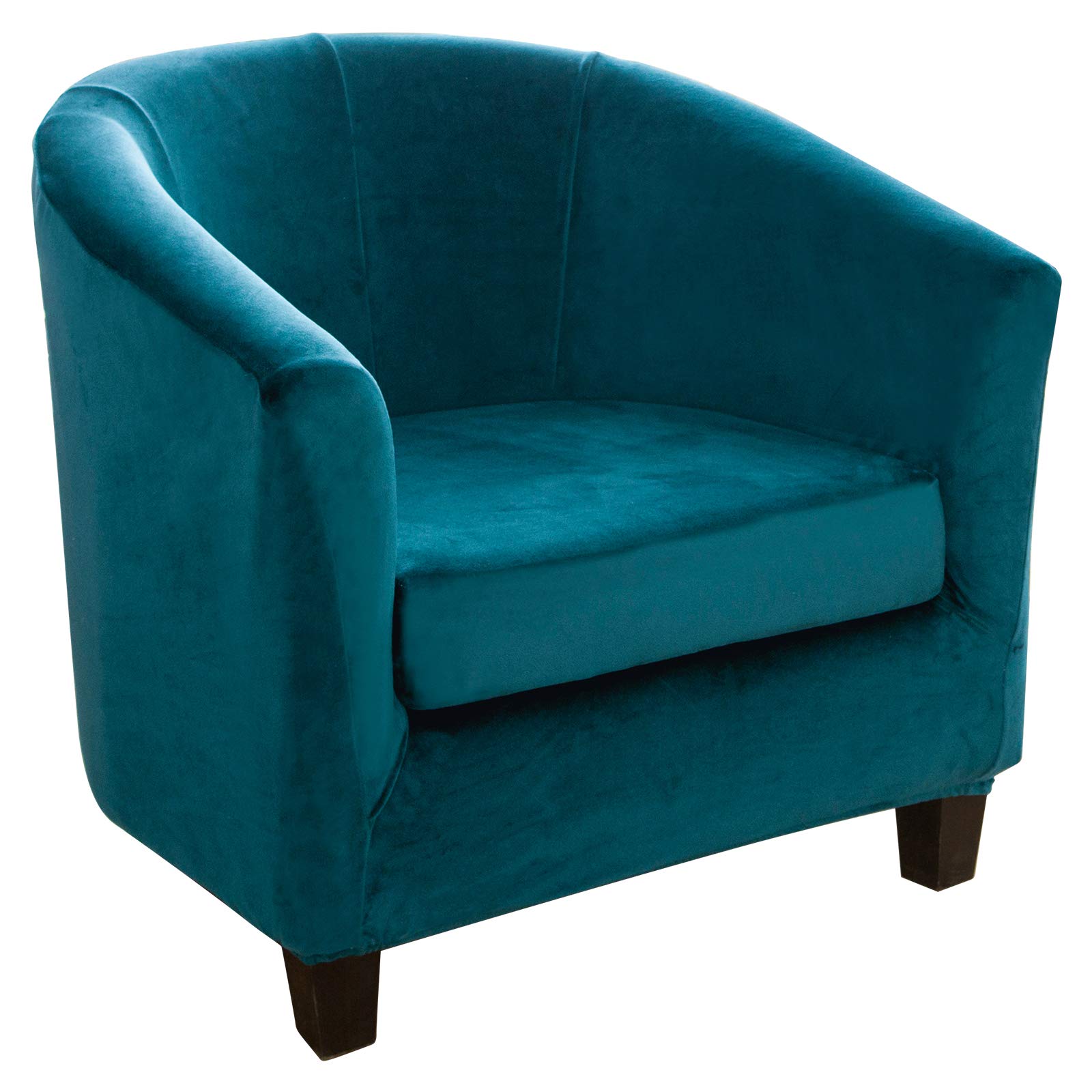 OKYUK 2 Pieces Tub Chair Covers, Stretch Velvet Tub Chair Slipcover For Armchair Covers, Removable Washable Furniture Protector Sofa Couch Cover For Dining Living Room Reception - Emerald Green