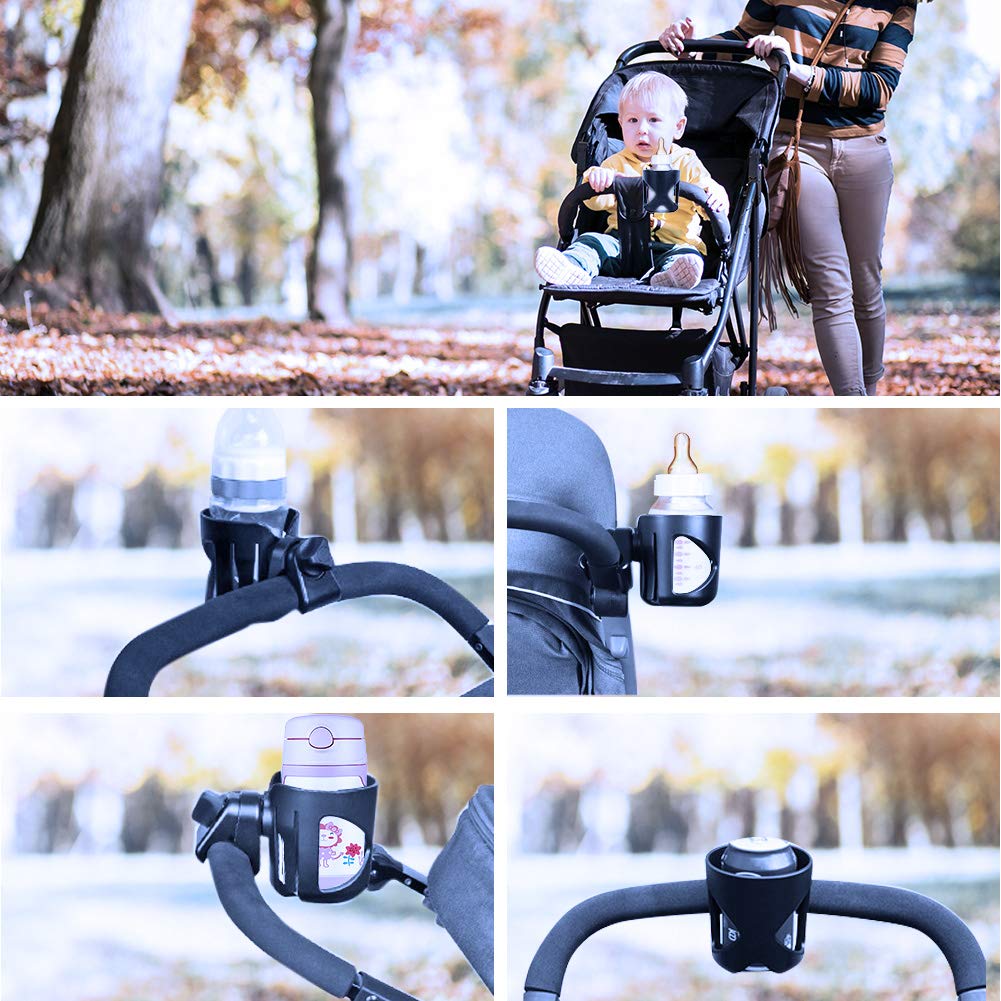 Adjustable Stroller Cup Holder, Rotating Cup Holder, Non-Slip Bike Cup Holder, Wheelchair Cup Holder, Universal Baby Bottle Holder Fits Every Vista, Curz, and Minu Model: Baby