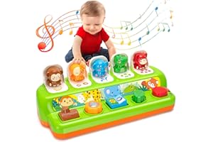 Duchong Pop Up Toys for 1 Year Old Boy Girls, Interactive Cause and Effect Learning Toys with Music & Light for Baby 6 7 8 9 10 11 12 Months, Christmas Birthday 1st Gifts for Toddlers