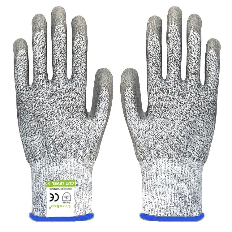 UrsoKuz Cut Resistant Gloves Size 9/L - CE EN388 Certified, PPE Level 5 Protection, Anti-Slash Safety Gloves for Kitchen, Garden and Work Site