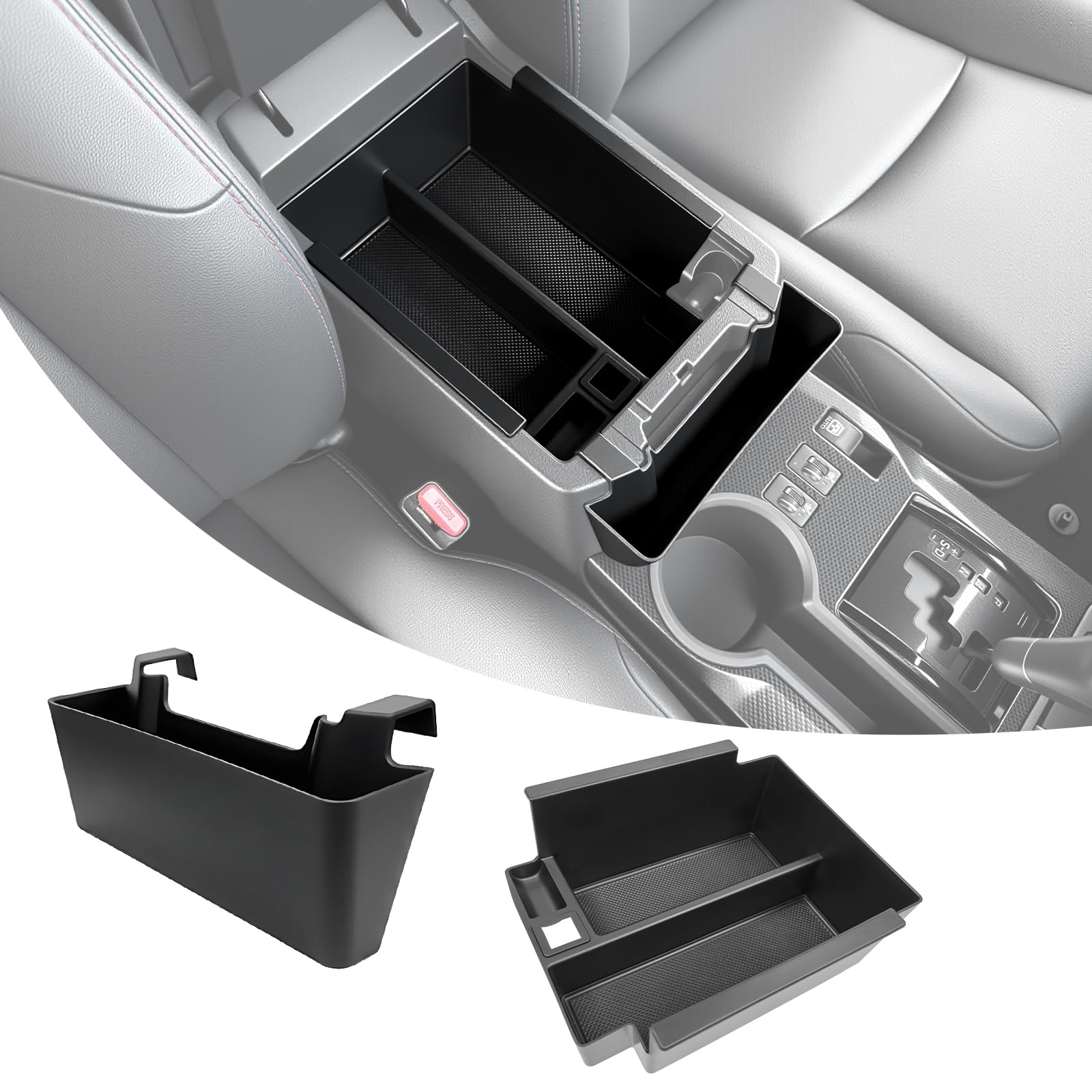 Photo 1 of Qyebbk 2PCS Center Console Organizer for 2010-2024 Toyota 4Runner Insert Armrest Box and Hanging Storage Tray 