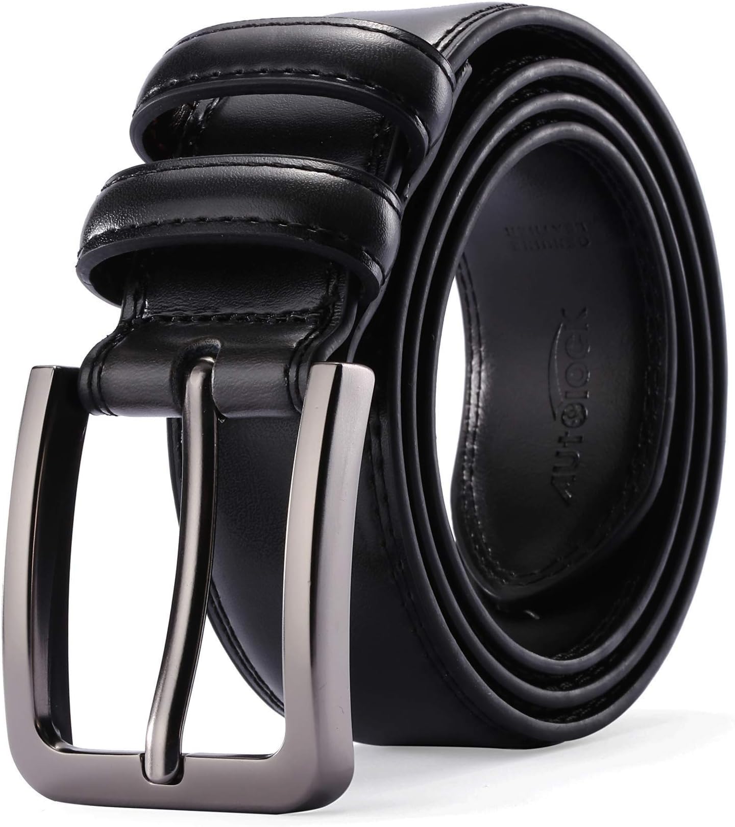 Mens Belt - Autolock Genuine Leather Dress Belt - Classic Casual Belt for Men in Gift Box