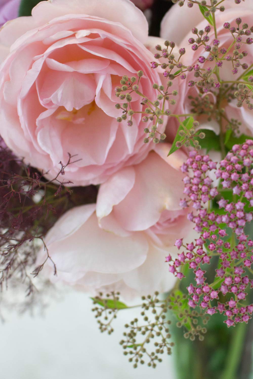 Amazon Com Pale Pink Roses In Bouquet Picture Unframed English Rose Print Pretty Botanical Art Gift For Gardener Garden Flowers Photo Monochrome Floral Handmade