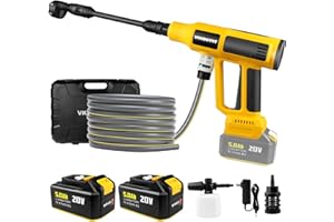 Cordless Pressure Washer, 2000PSI MAX Portable Pressure Washer with Brushless Motor, 2 X 5.0AH Batteries, 4 Speed Adjustment 