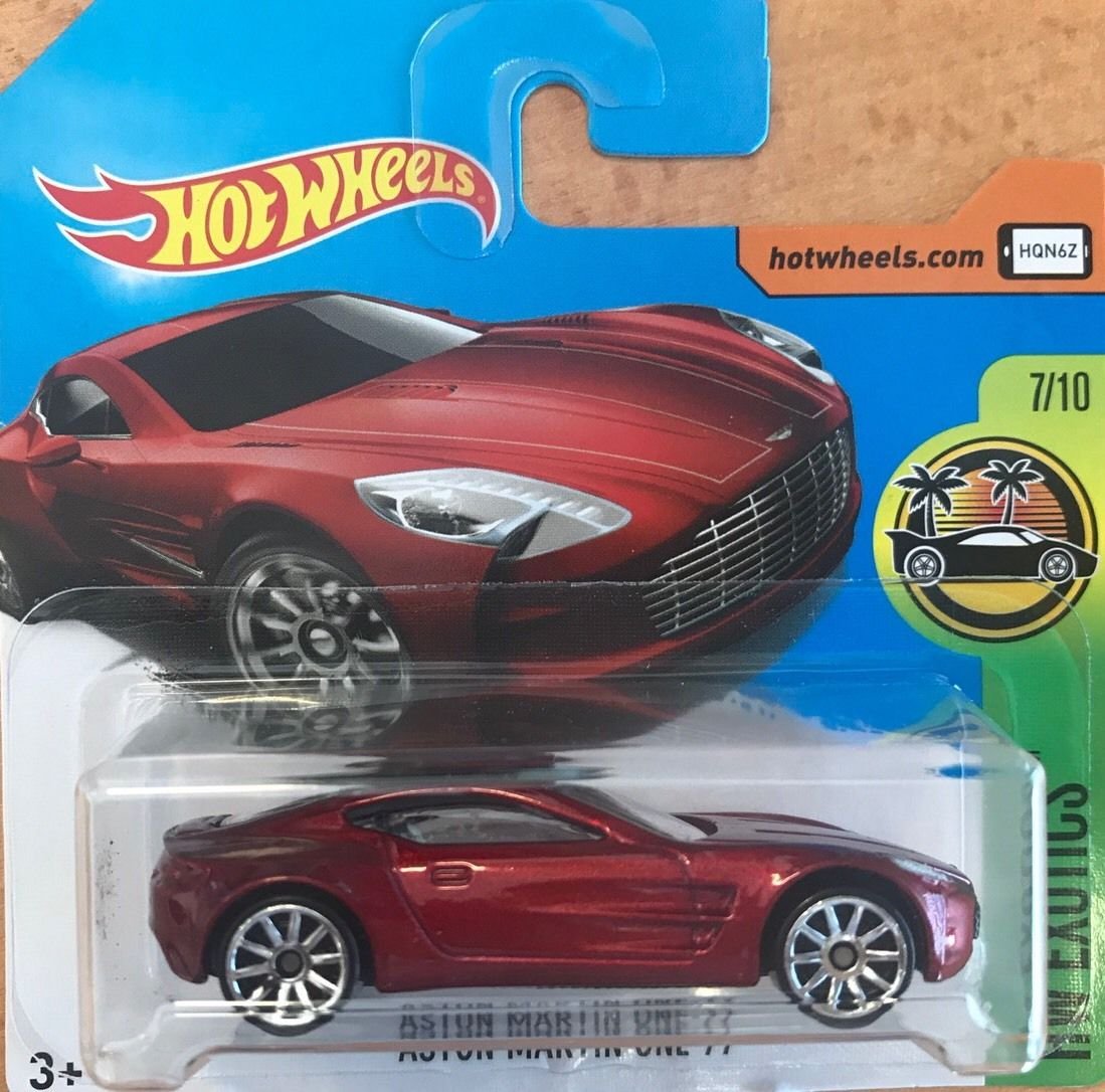 Hot Wheels 2017 HW Exotics Aston Martin One-77 Metallic Red 200/365 (Short Card)