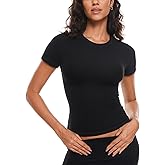 INLYRIC Women's Summer Short Sleeve Tops - Cotton Trendy Cute Basic Casual Crew Neck Single Layer T Shirts Tees Tops