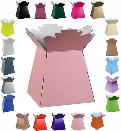 LARRYROO Glossy Bouquet Box Pink 24.5cm 18cm Base Flat-Pack