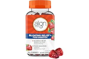 Align Probiotic, Bloating Relief + Food Digestion, Probiotics for Women and Men, Probiotic Helps Soothe Occasional Bloating*, With Vitamin B12 to Help Break Down Food into Cellular Energy*,60 Gummies