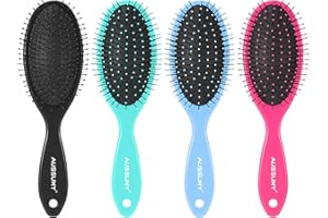 Aussumy 4 Pack Detangling Hair Brush - Air Cushion Detangler Hairbrush with Ultra Soft Bristles for Effortless Tangle Removal For Wet Dry Damaged Curly Fragile Hair for Women Men Boys Girls Adult Kids