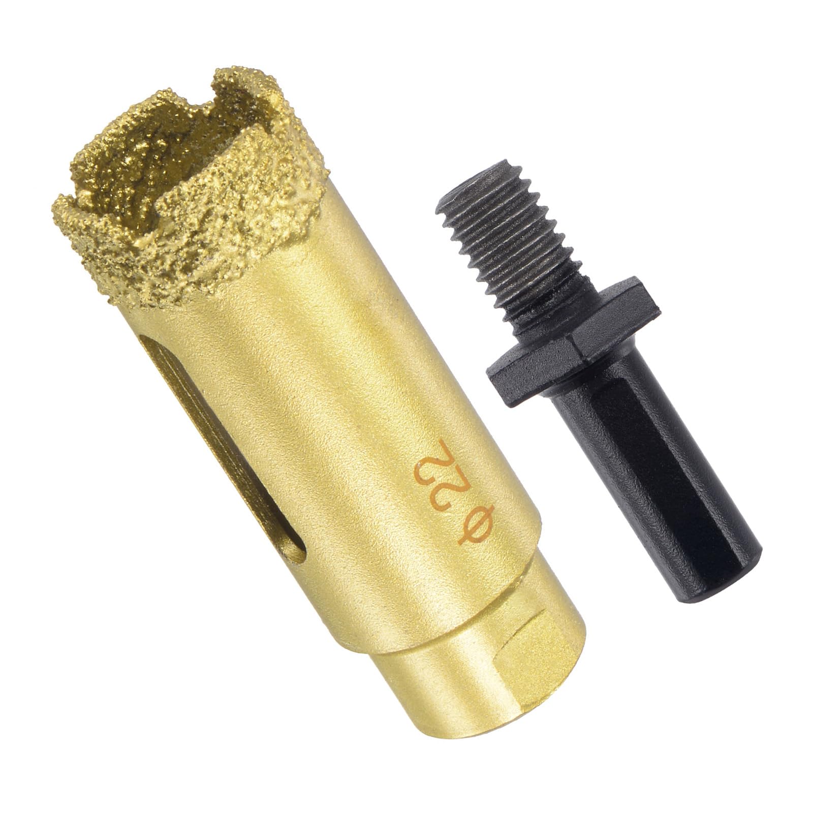 CoCud Diamond Drill Bits Set, 22mm Cutting Diameter, Brazed Diamond Core Drill Bits with M10 Arbor Adapter - (Applications: for Tile Ceramic Marble Stone Glass) — image 1