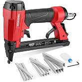 WORKPRO 7116 Pneumatic Staple Gun, 22 Gauge Upholstery Stapler with 1884pcs Staples 1/4" to 5/8", Air-Powered, Rear Exhaust, for Carpentry, Woodworking and DIY Projects