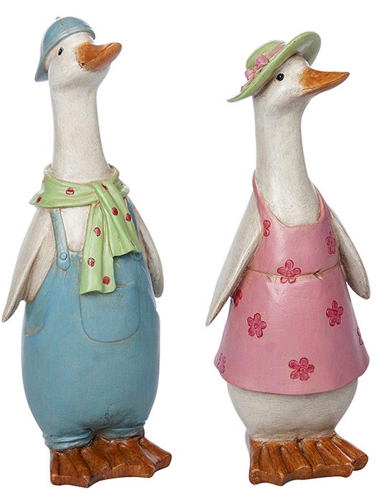 Shudehill Giftware Pair of Davids Country Duck Boy and Girl Ornament Figurines
