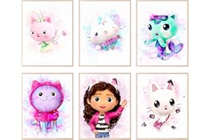 BIGWIG PRINTS BigWigPrints Gabby Dollhouse Wall Art - Gabby Dollhouse Poster, Gabby Dollhouse Prints - Gabby Dollhouse Wall Decor, Gabby Dollhouse Room Decor, Gabby Dollhouse Decorations - Unframed Set of 6 (8x10")