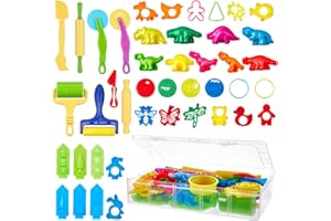 Lictin Clay Dough Tools and Cutters, 44 Pcs Dough Tools Play Kits Dough Toys Sets for Kids Toddlers, Dough Accessories for To