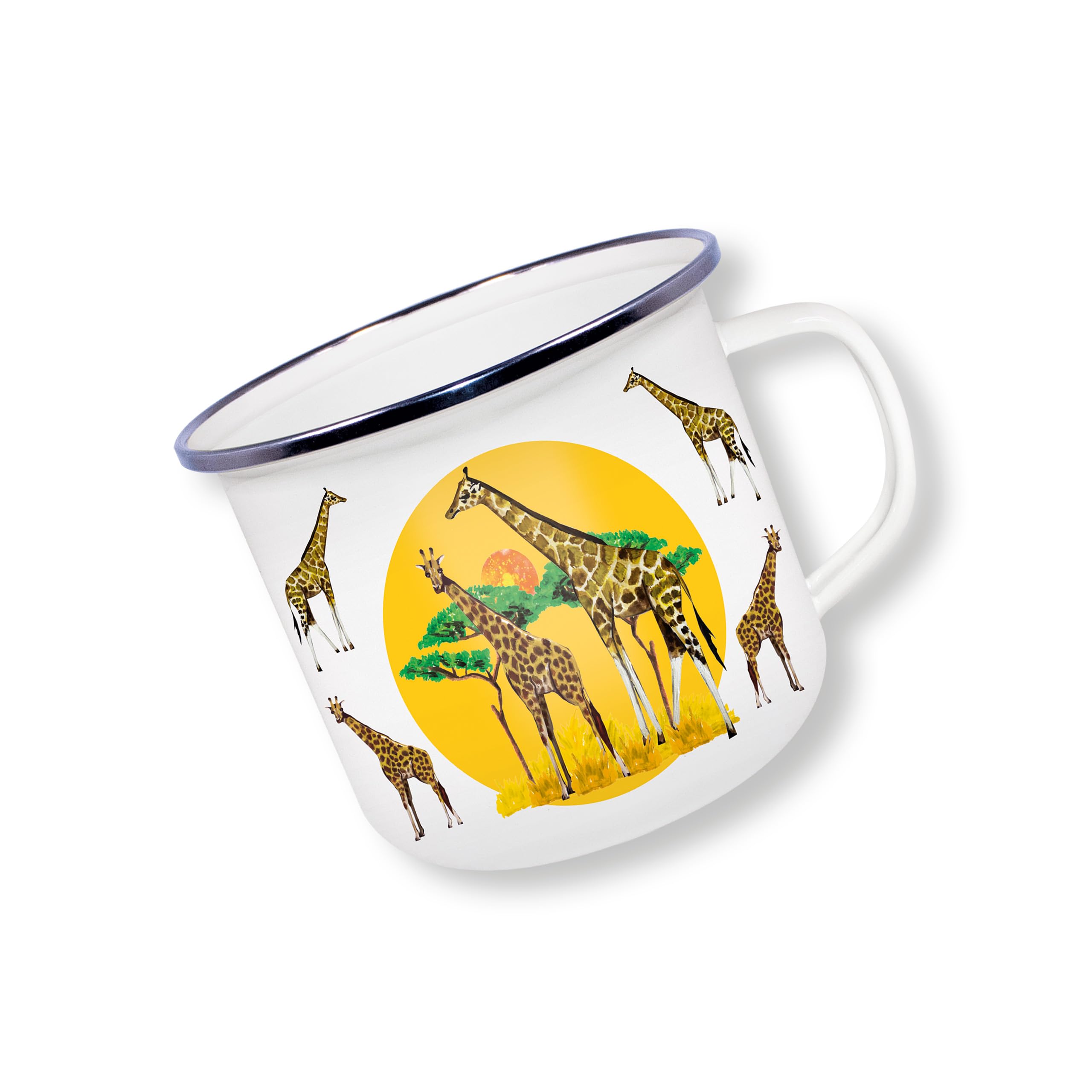 Anamelware Giraffe by Deluxebase. 475ml Large Enamel Mug with Giraffe Design, Animal Themed Reusable Camping Mugs and Travel Coffee Cups for Hot & Cold Drinks, Outdoor Cup for Hikers and Campers. — image 1