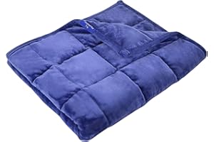 LaSyL Weighted Lap Pad 7lb for Calming & Relaxing, Flannel Fleece Small Weighted Lap Blanket for Adult, Machine Washable Navy Blue 29x24 Inches