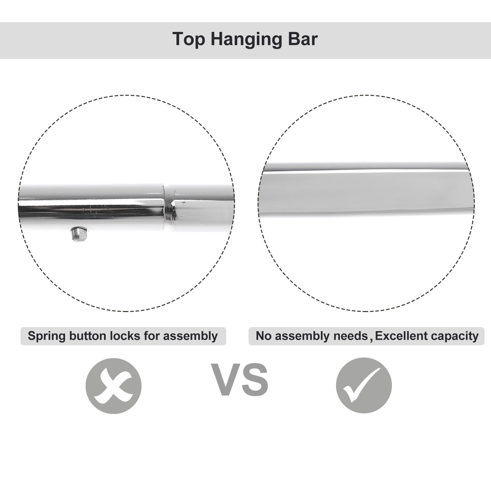 SONGMICS Heavy Duty Clothes Garment Rack Maximum Capacity 286.6lbs Clothing Rack on Wheels All Metal Chrome Extendable UHSR11S