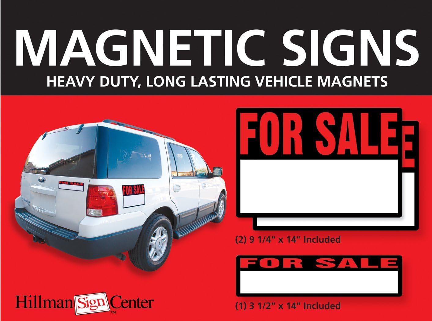 Magnetic For Sale Signs Cars Trucks 2) 9.25" x 14" 1)3.5" x 14" LOT 3 SIGNS