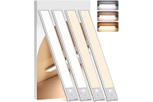 LNRYY Under Cabinet Lighting Wireless, 4Pack Motion Sensor Light Indoor with 3 Color Temps, Dimmable Closet Lights Battery Operated, LED Magnetic Light, Rechargeable Under Counter Lights for Kitchen Home
