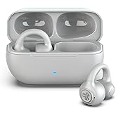 JLab Flex Open Earbuds, Clip-on Cuff Design, Wireless Open-Ear Audio Freedom Effortless Fit, Safe Listening, Bluetooth Multipoint, Customize with The App, Cloud White