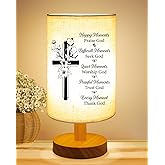 Gorgifty Christian Gifts for Women Faith, Inspirational Fabric Table Lamp Gifts, Christmas Birthday Gifts for Women, Men, Sister, Friends, Religious Gifts for Women, Bedside Table Lamp