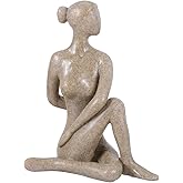 GOOHOCHY Yoga Girl Figurine Resin Decor Lightweight Creative Desktop Ornament for Home Office Living Room Art Craft Accent