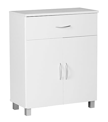 Wohnling Sideboard Lena 1 Schublade 2 Türen, 60 cm breit 75 cm hoch 30 cm tief Kommode Anrichte aus Holz Büro Esszimmer Flur 