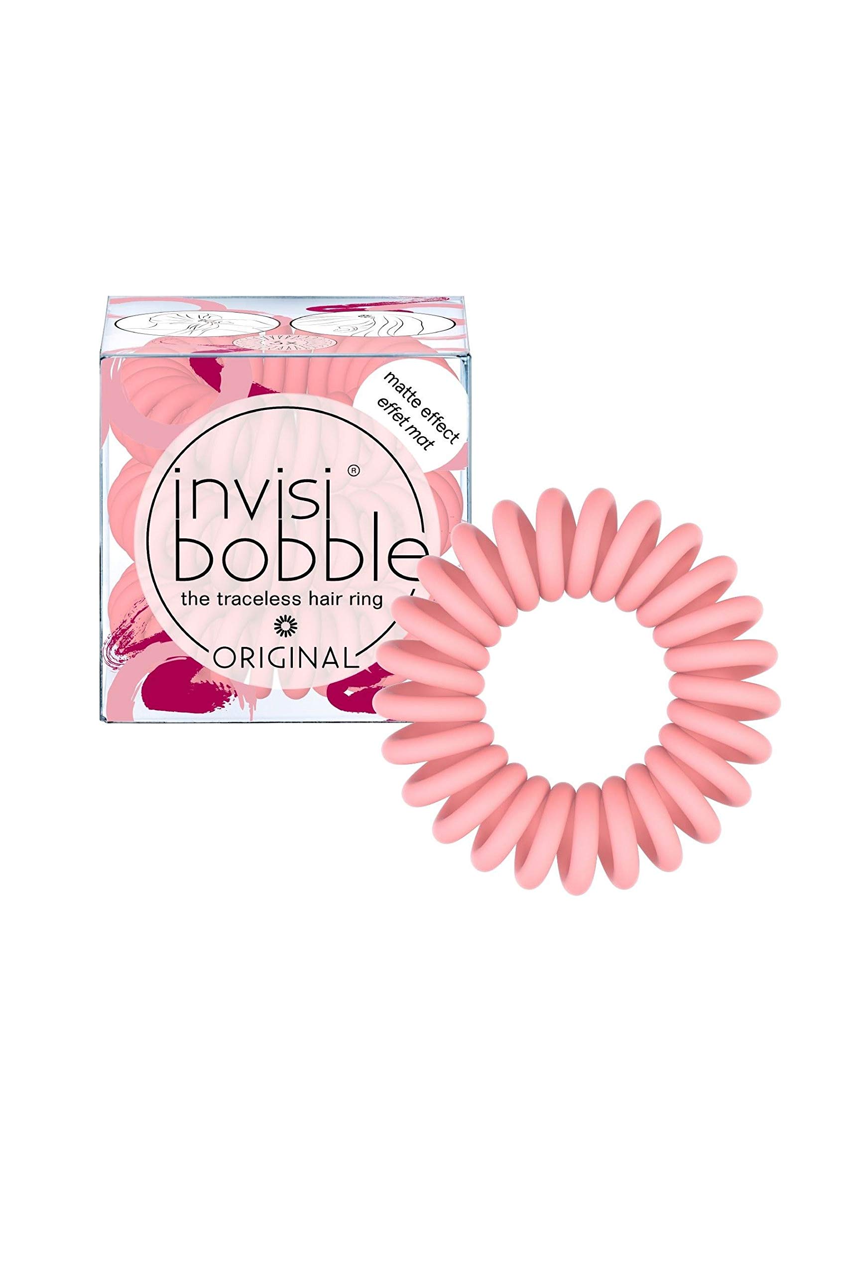 Original Elastic Hair Elastic Matte Pink x 3 I Spiral Elastic for Women and Men, Streak-Free Hair Elastics
