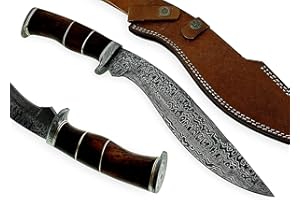 Poshland RG-156 Handmade Damascus Steel 15.00 Inches Kukri Knife - Perfect Grip