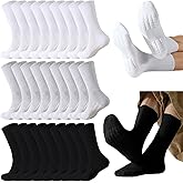 Looknniy 20 Pairs Crew Athletic Socks for Men Moisture Wicking Cushion Crew Socks for Sport Running Traveling