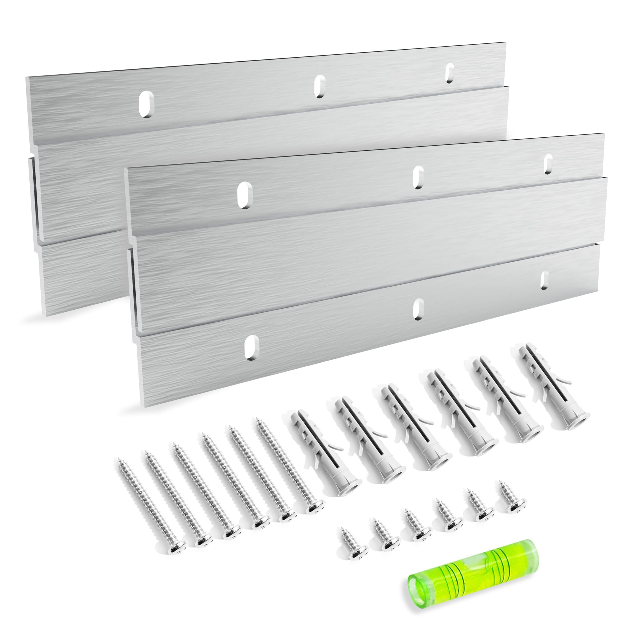 French Cleat Picture Hanger - 6 inch 2 Pairs - Aluminum Z Hanger Interlocking Wall Mounting Bracket Hardware Kit Z Clips for Hanging Wall Painting, Mirrors, Panels, Artwork, Cabinet, Whiteboard