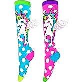MADMIA Flying Unicorn Knee-High Socks – Colorful Dress-Up Socks for Kids & Adults, Fun Crazy Sock Day Gift