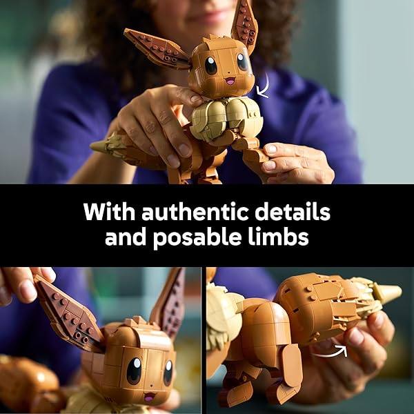LEGO POKÉMON EEVEE – COLLECTIBLE BUILDING SET FOR ADULTS, AGES 18+ – POSABLE POKÉMON FIGURE FOR DISPLAY – DESK, BOOKSHELF OR HOME OFFICE DECOR – GIFT FOR MEN & WOMEN – 72151