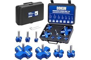 DDKUN 7Pcs PVC Pipe Reamer Kit, PVC Fitting Saver for SCH40, Includes 1-1/4", 1-1/2", 1", 3/4", 3", 2", 4", Plumbing Pipe Fitting Tools with 4 Blades-Compatible with 1/2" Drills