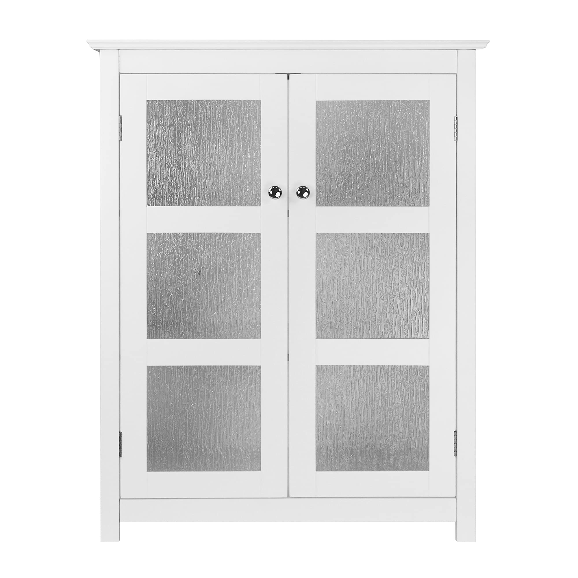Teamson Home Connor Floor Cabinet with 2 Glass Doors White ELG-580