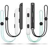 Gepicest Wrist Strap for Joycon 4 Pieces Switch Parts Accessories Controller Attachments Compatible with Joy Con, Dual Remote Comfort Controller Straps Black White 2 Pairs