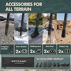 GPTCAMP Walking Sticks Collapsible Hiking