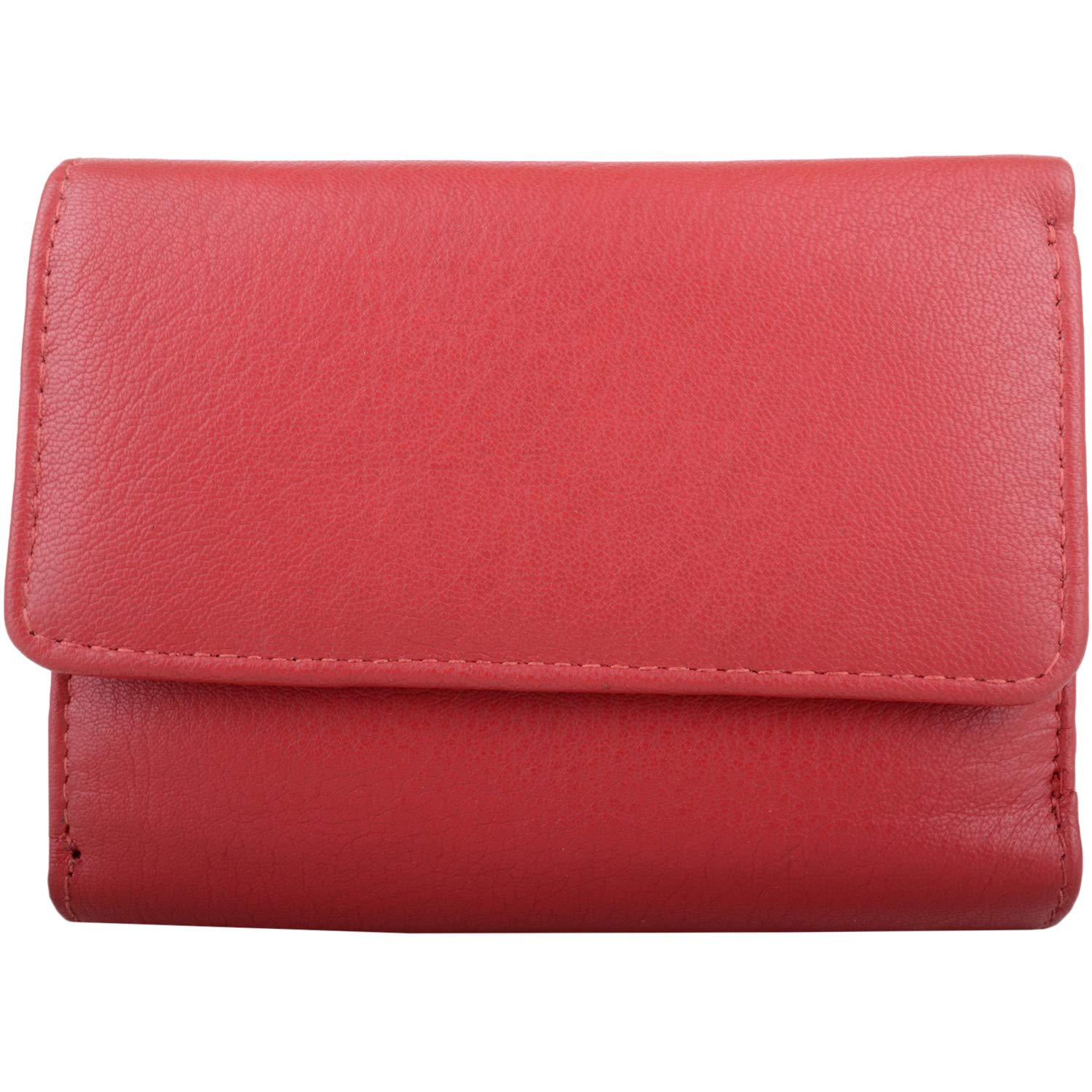 Womens Genuine Leather RFID Money/Credit Card Holder/Purse Multiple Features - Red