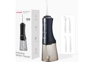 PERECT Water Dental Flosser Pick for Teeth: 300ML Water Tank, 3 Modes, 4 Replaceable Jet Tips, Cordless Rechargeable Oral Irr