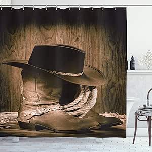 utong Cortina de Ducha Occidental Sombrero de Vaquero con temática