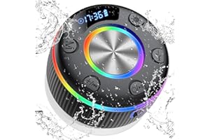 Bluetooth Speaker, Portable Bluetooth 5.3 Shower Speaker Wireless, IP7 Waterproof Mini Speaker with RGB Lights, Suction Cup, 