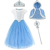 MYZLS Cinderella Princess Dress Girls Fancy Party Costume Christmas Cosplay Dress Up Outfit for 3-8 Years