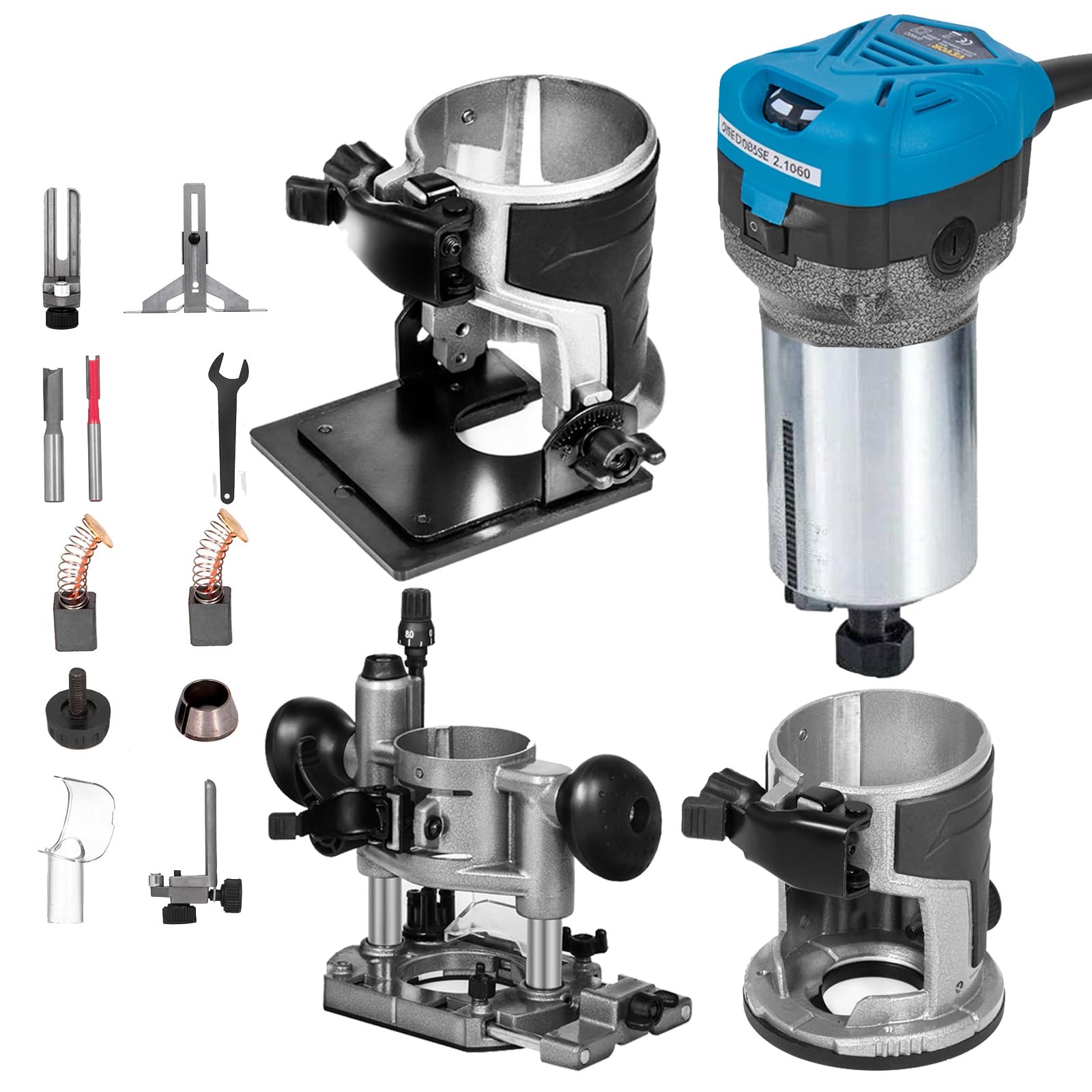 Mua VEVOR Compact Router 1.25HP With Fixed Base, Plunge Base and Tilt ...