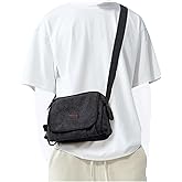 Messenger Bag for Men, Crossbody Bag Aesthetic, Water Resistant Unisex Classic Canvas Shoulder Bag