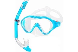 HH HHAO SPORT Snorkeling Gear for Kids with Foldable Silicone Full Dry Snorkel, Kids Snorkel Set Anti Leak Youth Junior Snorkeling Package Diving Mask Soft Tube with Mesh Bag Scuba Swimming Goggles