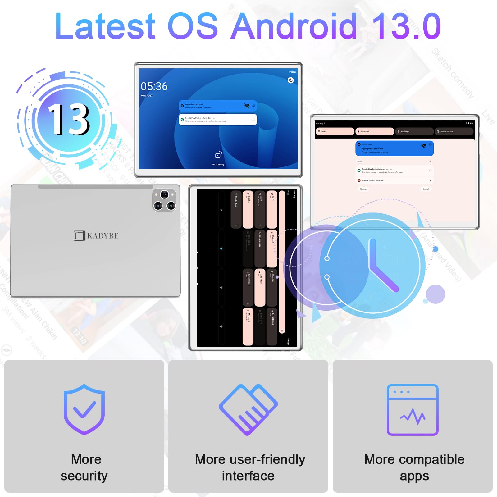 2025 Latest Tablet Android 13 Tablets 10 Inch, Tablets 128GB ROM+16GB RAM (8+8 Virtual), 2 In 1 Tablet with keyboard, Powerful Octa-Core+13MP Camera, 1TB TF Expandable, FHD IPS Display WiFi Tableta PC