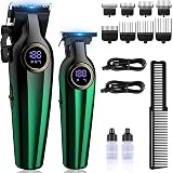 BILLAR Professional Hair Clipper for Men Hair Cutting Kit Men's Beard Trimmer Hair Trimmer Shaver Cordless Barber Clippers and Trimmers(Green)