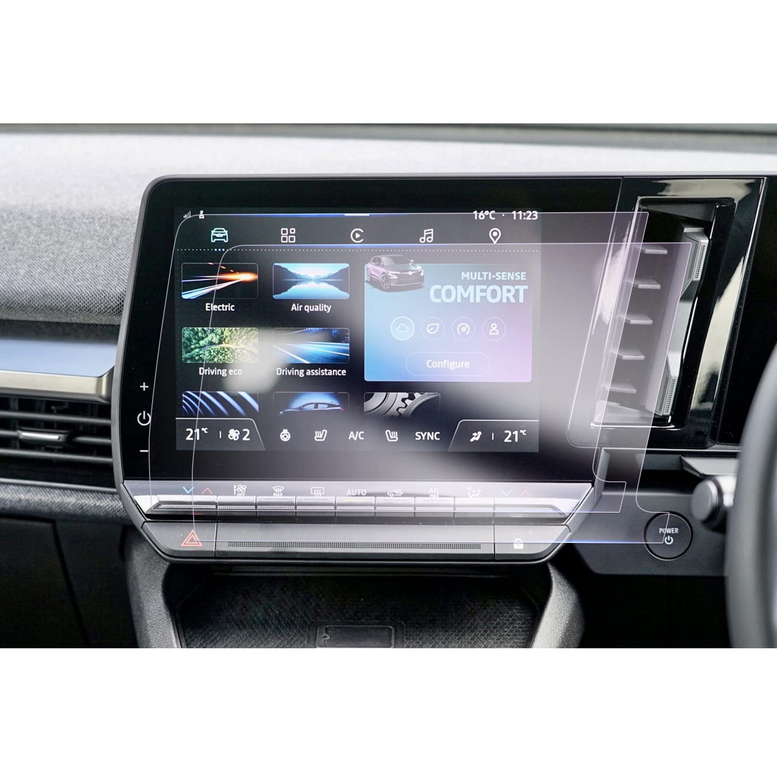 [UK RHD] GAFAT Renault Austral Alpine/Espace 6/Rafale/Megane E-Tech/Scenic 2023-2025 2026 9" Protective Film for Navigation, Austral 2025 UK 9" OpenR Link Nano Screen Protector, 6H Anti-Scratch (2 pc)
