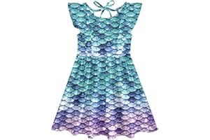 Goodstoworld Toddler Girl Dress for Kids Summer Beach Dresses Ruffle Sleeveless Tie Back Sundress Cute Outfit for 2-8T