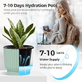 T4U 4 Pack 18cm Self Watering Plant Pots Indoor Green House Planters view 4